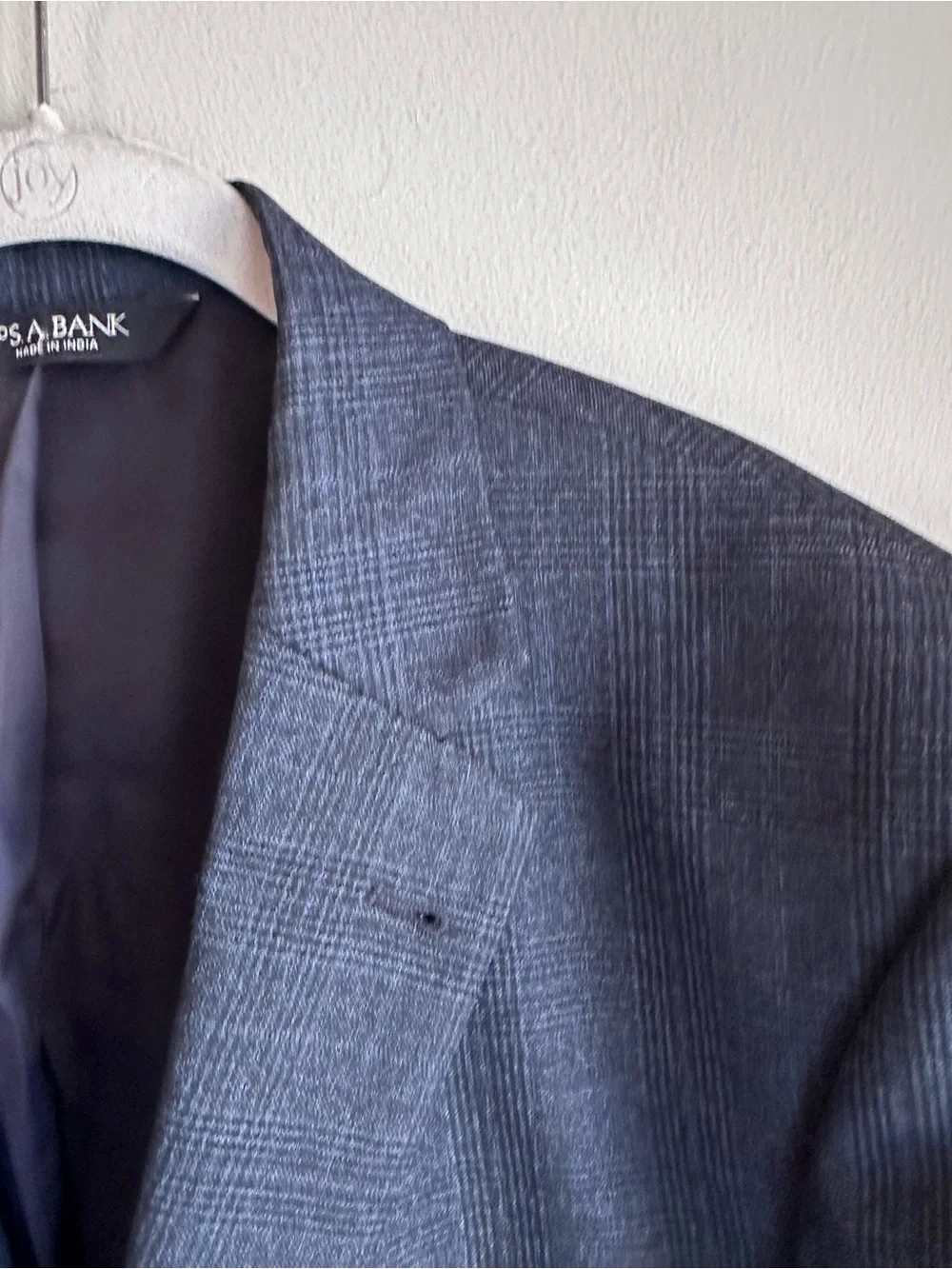 Jos. A. Bank Signature 100% Wool Blue Plaid Tailored Fit Blazer Jacket